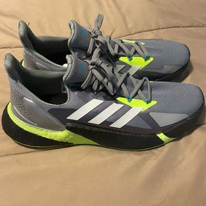 Adidas Boost Athletic Running Shoes- Cool Grey Volt